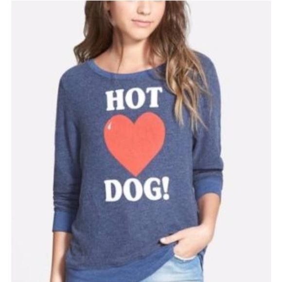 WILDFOX BAGGY JUMPER SWEATSHIRT ‘HOT DOG’ SLOUCHY PULLOVER - Picture 4 of 11